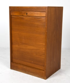 DANISH TEAK TAMBOUR FILE CABINET C. 1960S
