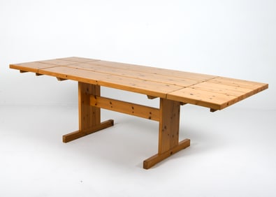 STYLE OF THORSO PINE EXTENDING DINING TABLE 1960S