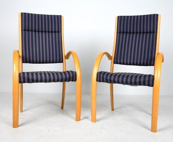 PAIR OF ASKO STYLE FINNISH BEECH LOUNGE CHAIRS