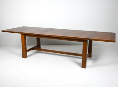 SCANDINAVIAN OAK EXTENDING DINING TABLE
