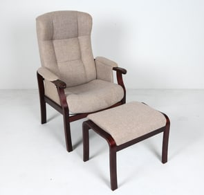 SORO PLUS BEECH & WOOL CHAIR & OTTOMAN