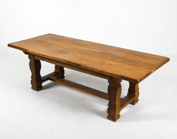 SCANDINAVIAN OAK TRESTLE DINING TABLE