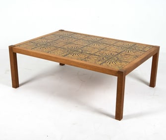 DANISH TEAK & CERAMIC TILE COFFEE TABLE C. 1970S