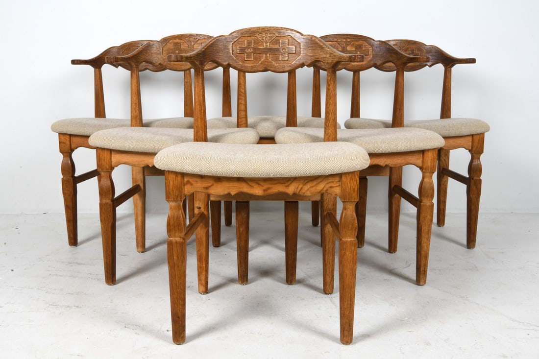 (6) HENNING KJAERNULF DANISH OAK DINING CHAIRS (1 of 18)