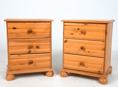 PAIR OF SWEDISH PINE SIDE NIGHTSTANDS C. 1970S