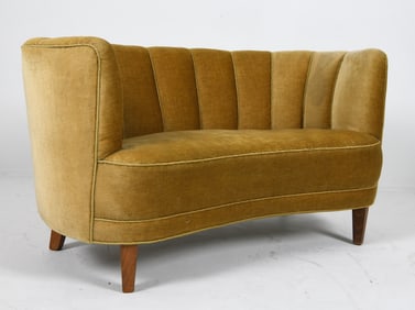 DANISH MOHAIR BANANA SOFA C. 1960S