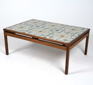 DANISH ROSEWOOD & CERAMIC TILE COFFEE TABLE 1970S