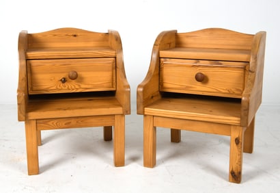 PAIR OF SWEDISH PINE NIGHTSTANDS C. 1970S