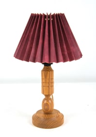 SCANDINAVIAN PINE TABLE LAMP C. 1970S