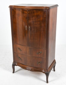 ROCOCO STYLE DANISH WALNUT CABINET C. 1960S