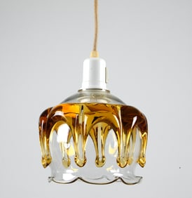 GERMAN HANDBLOWN GLASS PENDANT LIGHT C. 1970S
