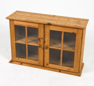 SCANDINAVIAN PINE DISPLAY CABINET C. 1970S