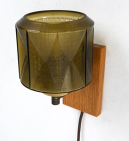 ATTR. ORREFORS SWEDISH GLASS & PINE WALL SCONCE