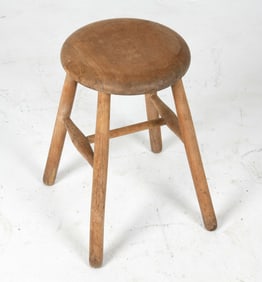 ANTIQUE SCANDINAVIAN BEECH STOOL C. 1960S