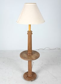 SCANDINAVIAN PINE SIDE TABLE LAMP C. 1970S