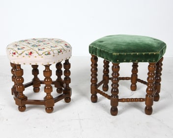 (2) SCANDINAVIAN OTTOMAN FOOTSTOOL GROUPING
