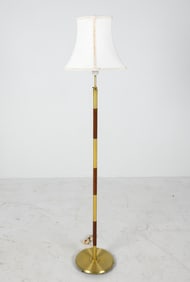 DANISH TEAK & BRASS FLOOR LAMP C. 1970S