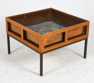 SCANDINAVIAN TEAK & COPPER PLANTER C. 1970S