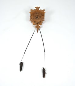 VINTAGE CARVED PINE CUCKOO WALL CLOC