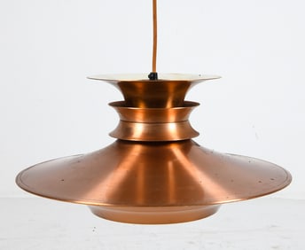 SCANDINAVIAN COPPER TONE PENDANT LIGHT C. 1970S