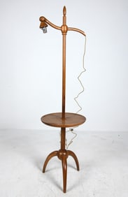 MID-CENTURY WOODEN TRIPOD FLOOR LAMP