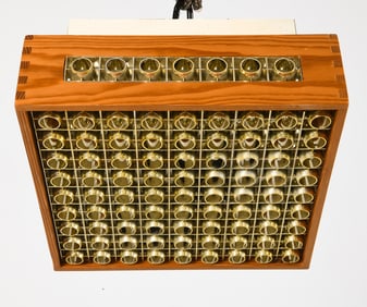 MID-CENTURY NORDLUX PINE CELING LIGHT C. 1970S