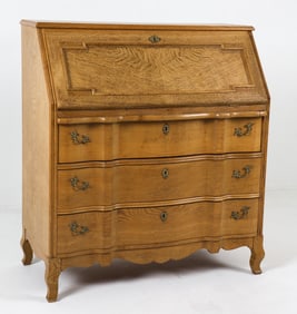 HENNING KJAERNULF STYLE OAK SECRETARY DESK 1970S