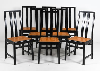 (8) MANNER OF MOTINA BEECH & CANE DINING CHAIRS