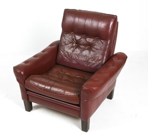 MANNER OF SVEND SKIPPER LEATHER LOUNGE CHAIR