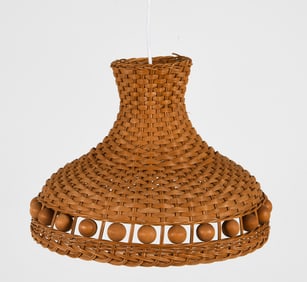 DANISH RATTAN PENDANT LIGHT C. 1970S