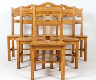 (6) SWEDISH PINE DINING CHAIRS C. 1970S