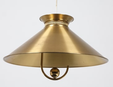 ATTR. HUGO FRANDSEN BRASS PENDANT LIGHT C. 1970S
