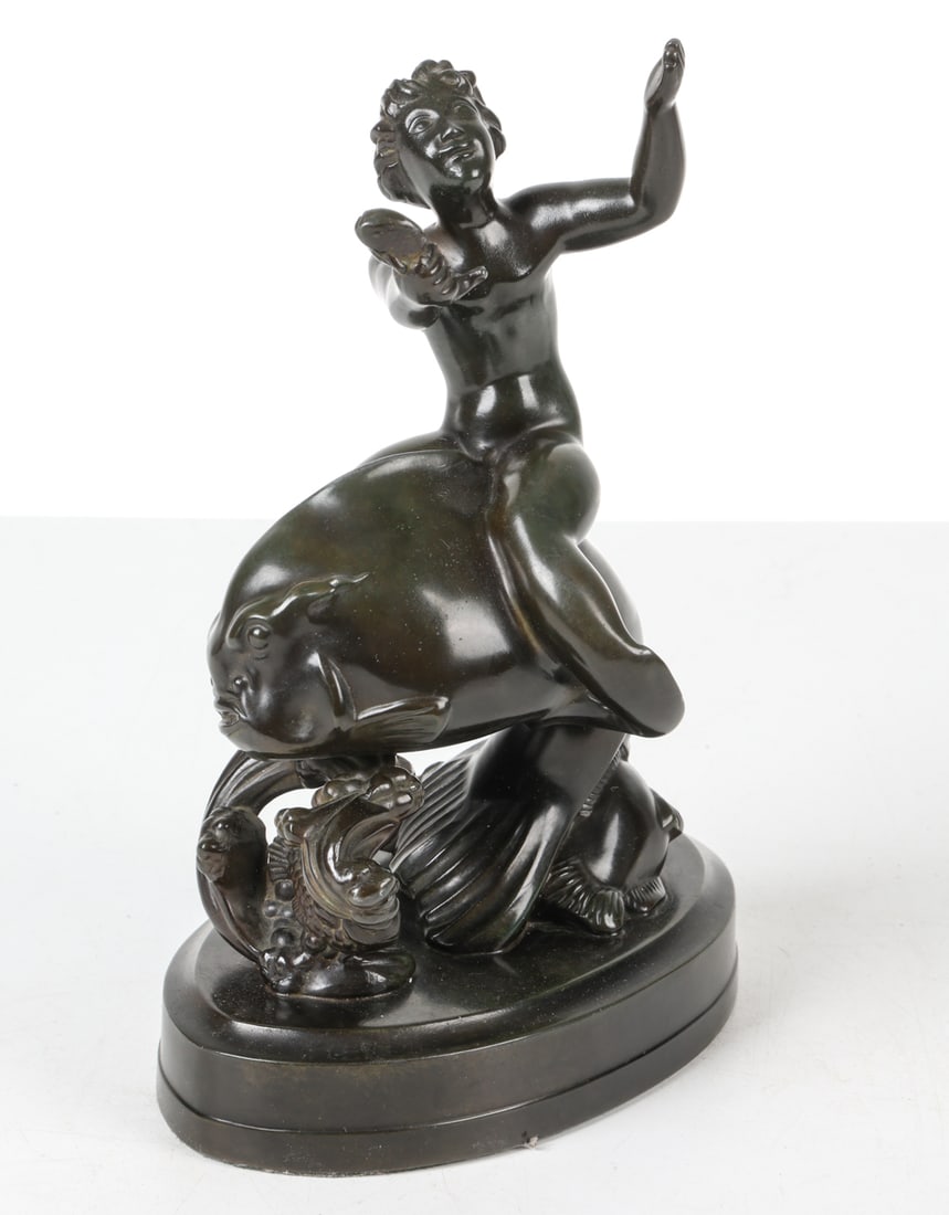 JUST ANDERSEN (1884-1943) BOY & FISH FIGURE 1940S (1 of 7)