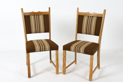 (4) HENNING KJAERNULF STYLE OAK DINING CHAIRS 1970