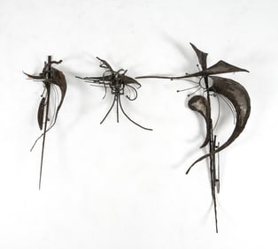 WELDED ABSTRACT METAL WALL SCULPTURES 20TH C.