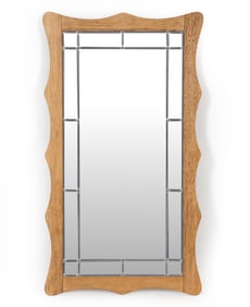 ATTR. HENNING KJAERNULF OAK FRAME MIRROR C. 1970S