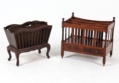 WOODEN MAGAZINE RACK GROUPING