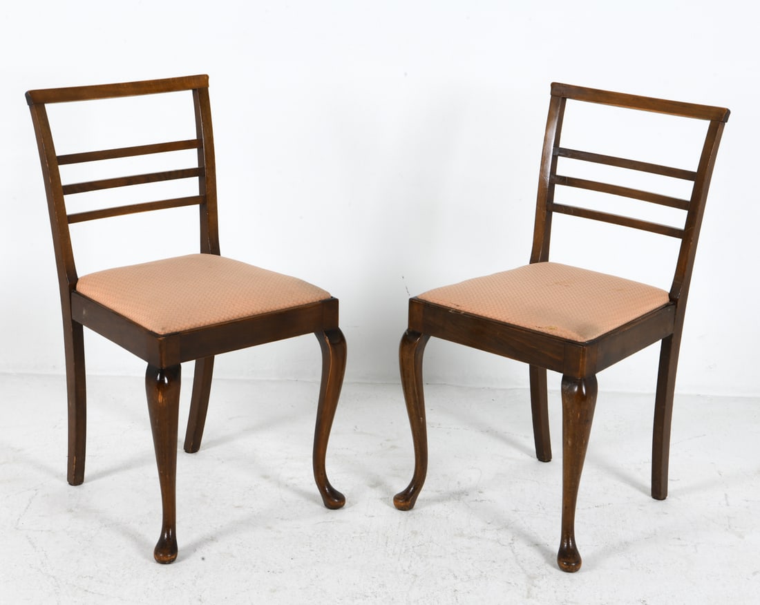 REGENCY STYLE BEECH DINING CHAIRS C. 1960S (1 of 10)