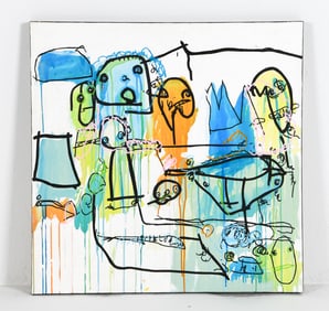 ABSTRACT FIGURES ACRYLIC ON CANVAS