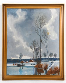 DANISH WINTER LANDSCAPE O/C