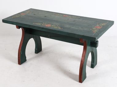 NORWEGIAN PAINT DECORATED COFFEE TABLE 19TH C.