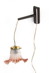 DANISH FLORAL GLASS WALL LIGHT C. 1960S