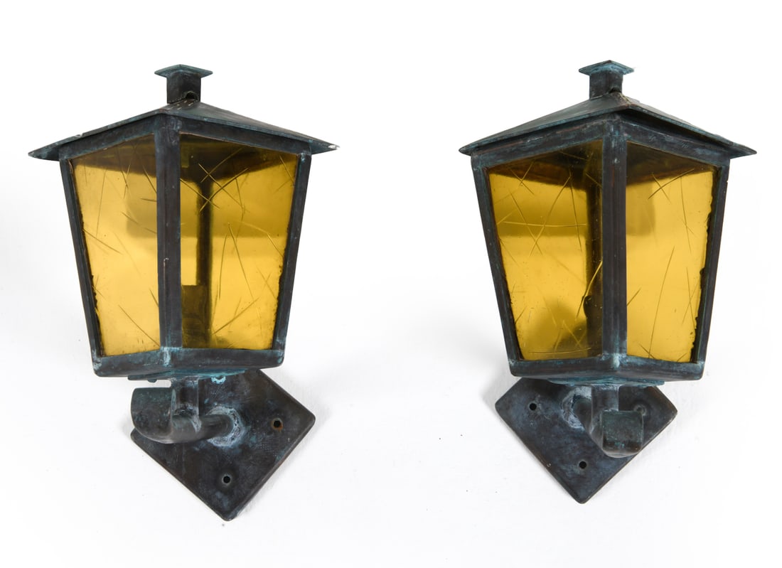 PAIR OF SCANDINAVIAN LANTERN SCONCES 20TH C. (1 of 10)