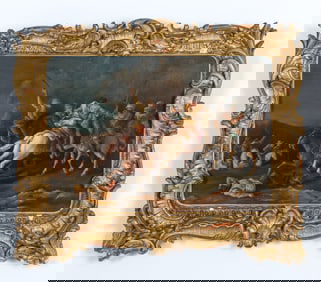 19TH C. O/C SPANISH BATTLE ON HORSEBACK