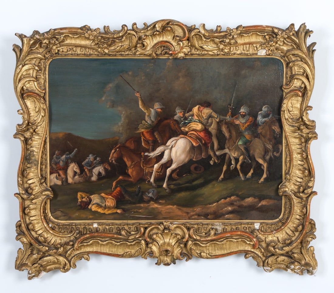 19TH C. O/C SPANISH BATTLE ON HORSEBACK (1 of 5)