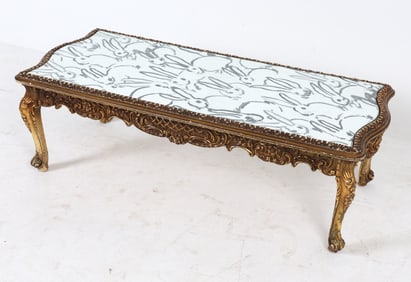 MANNER OF HUNT SLONEM BUNNY COFFEE TABLE