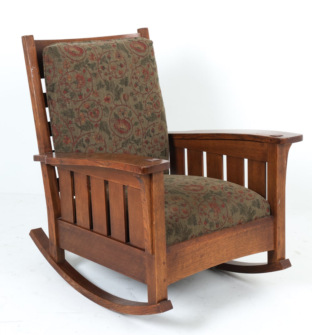 STICKLEY MISSION COLLECTION OAK ROCKING CHAIR (1 of 13)