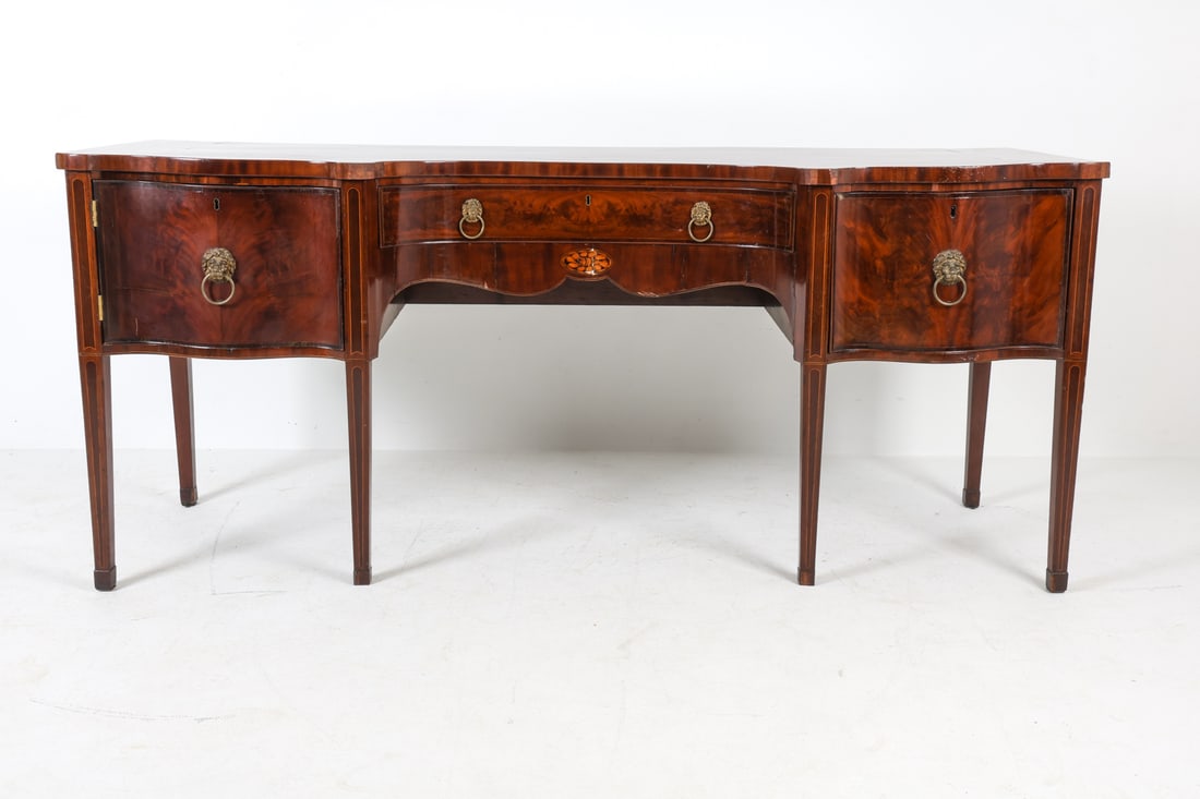 ANTIQUE GEORGIAN FLAME MAHOGANY SIDEBOARD (1 of 14)
