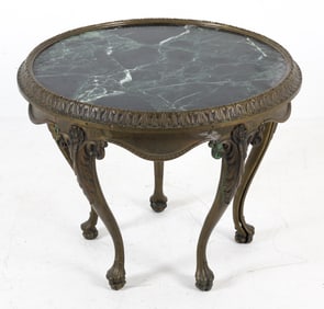 ART DECO BRASS & MARBLE CENTER TABLE