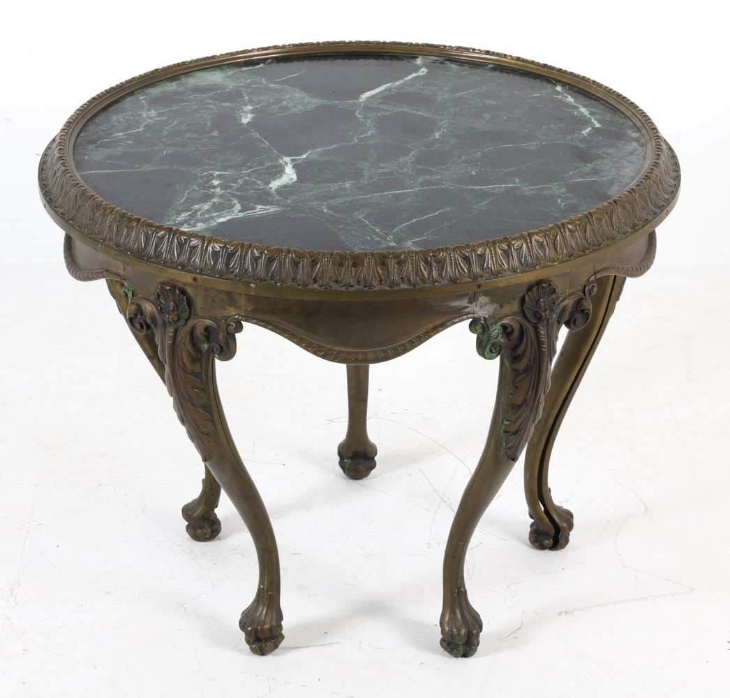 ART DECO BRASS & MARBLE CENTER TABLE (1 of 13)